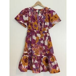 Anthropologie Somerset Mini Dress Women’s XXS Floral Colorful Chic A-line Tiered